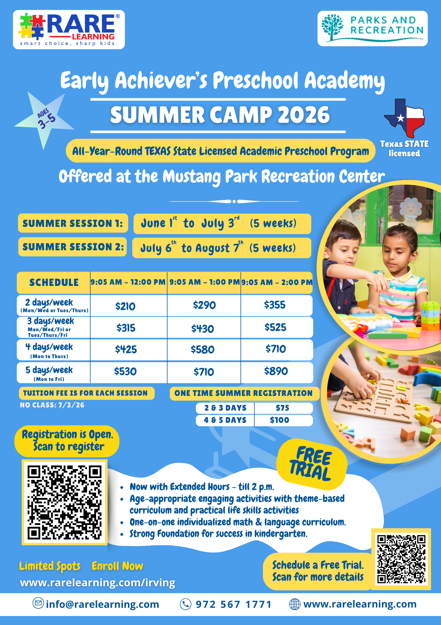 Mustang Park Recreation Center Summer Camp