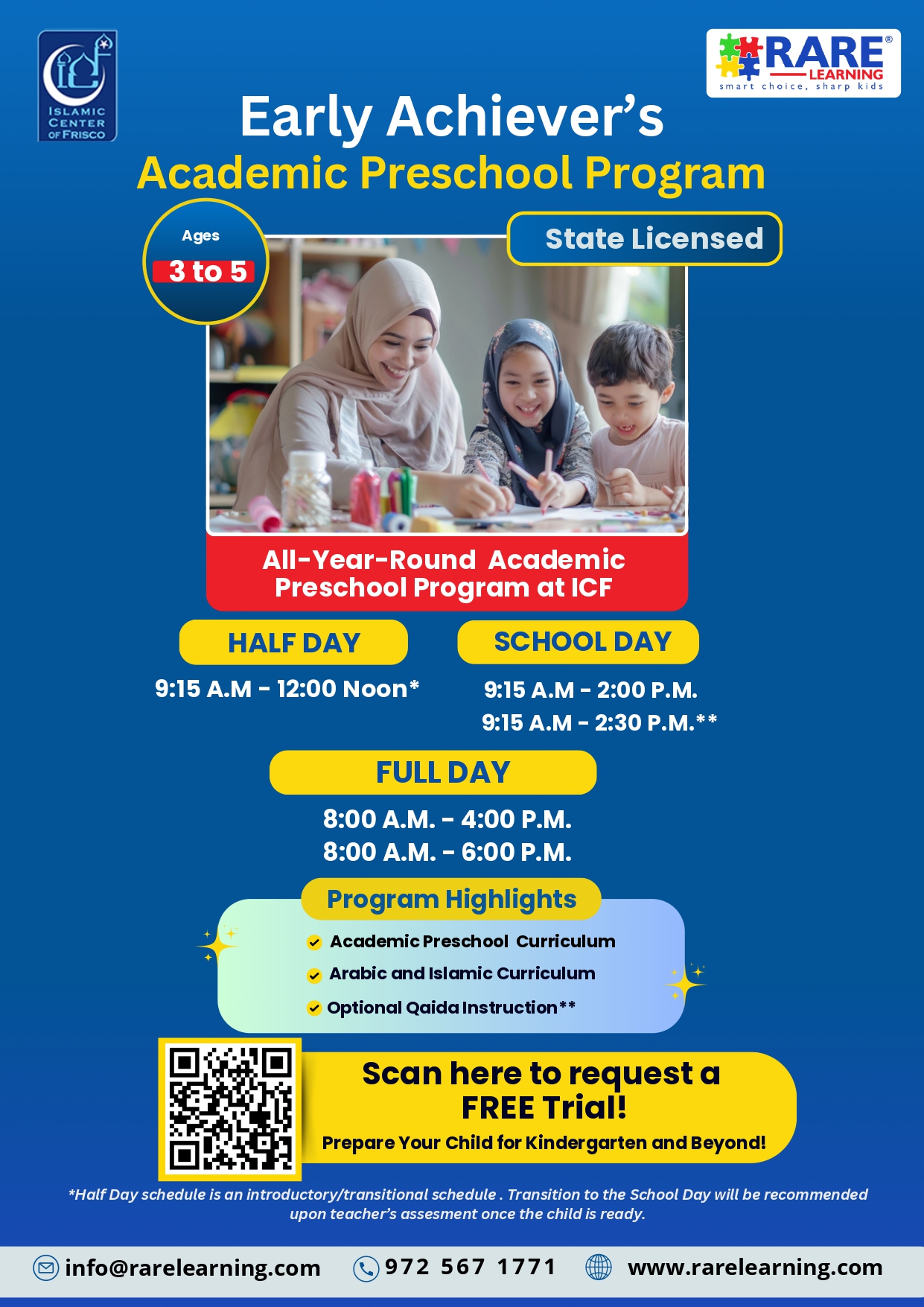 Early Achiever'S Academic Preschool Program Flyer